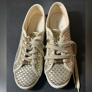 bebe Women's Metallic Gold Sneakers